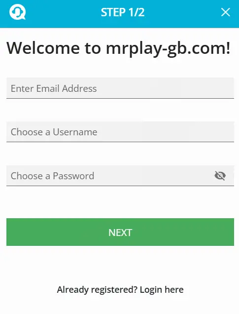 Registration on the Official Site